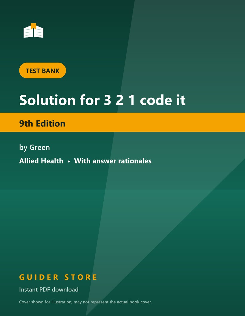 Solution for 3 2 1 code it 9th Edition - Guider Store
