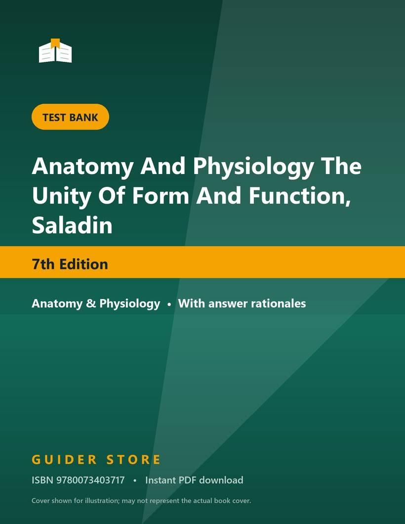 Anatomy And Physiology The Unity Of Form And Function, Saladin 7th Edition - Guider Store