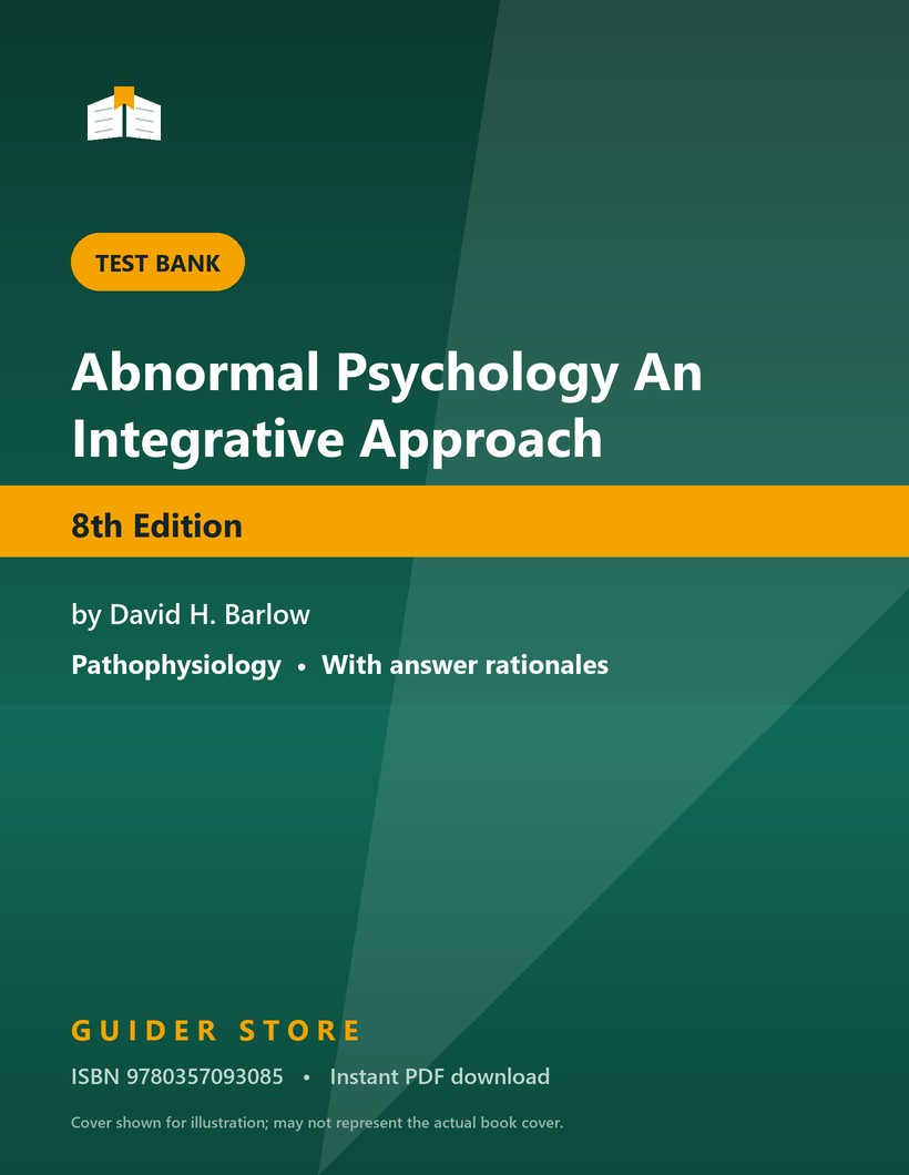 Abnormal Psychology An Integrative Approach 8th Edition - Guider Store