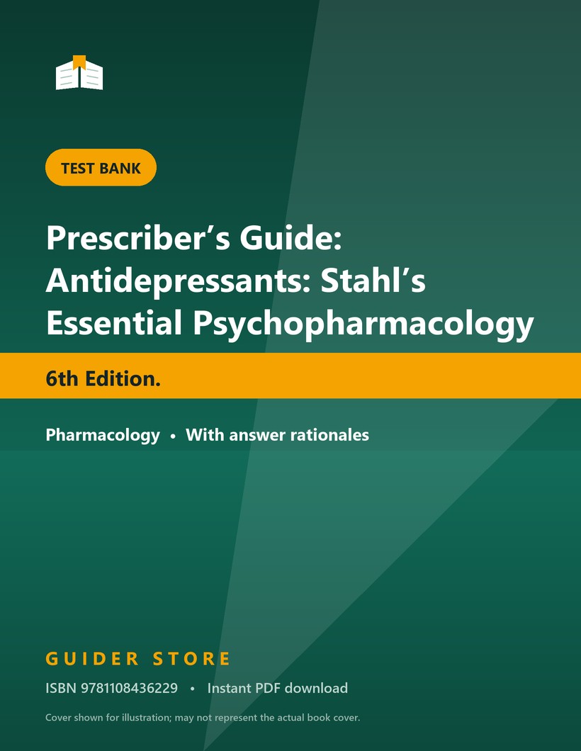 Prescriber’s Guide: Antidepressants: Stahl’s Essential Psychopharmacology 6th Edition. - Guider Store